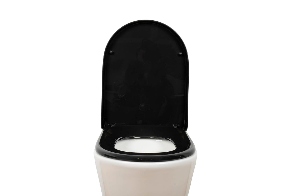 AQUALONA® Premium Thermoplastic Toilet Seat Soft Close Hardwearing Seat with Two Button Hinge Release D Shaped Easy to Clean Simple Installation Top and Bottom Fittings (Blue - D Shape)