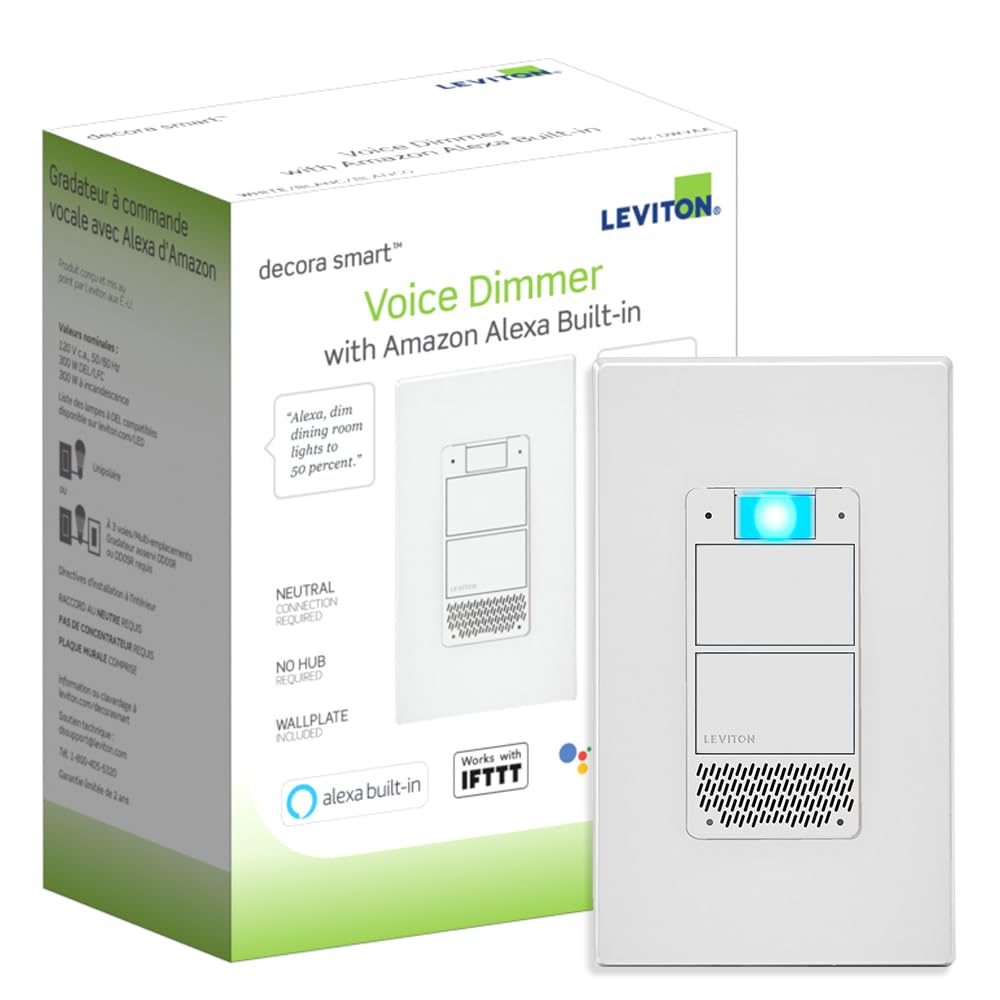Leviton Decora Smart Switch, Wi-Fi, D315S-1RW, White