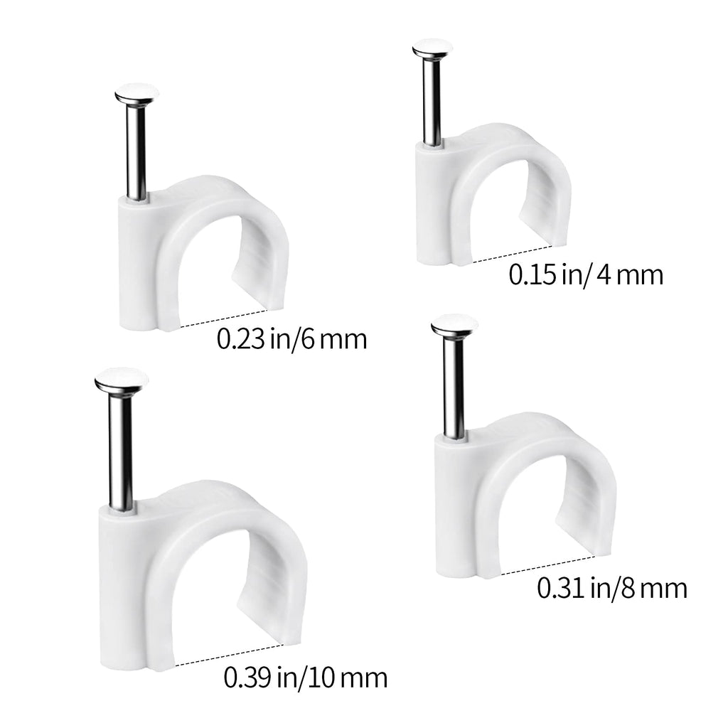 Abnii Cable Clips, 7 mm 100 Pcs Nail Clips, White