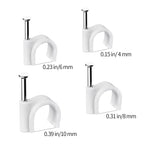 Abnii Cable Clips, 7 mm 100 Pcs Nail Clips, White