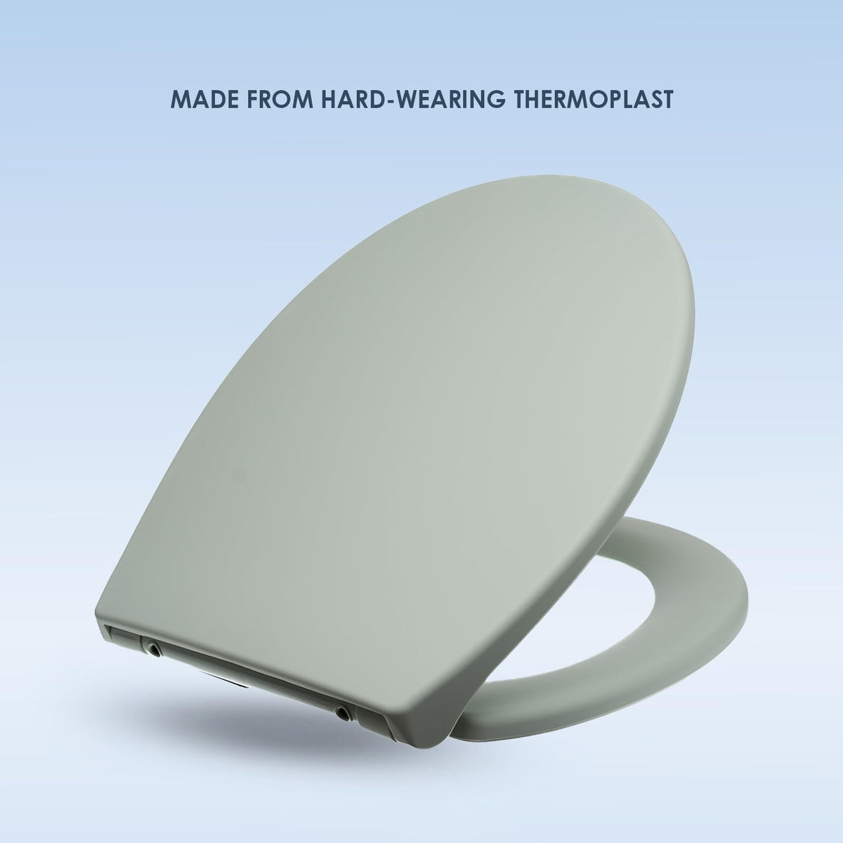 AQUALONA® Premium Thermoplastic Toilet Seat Soft Close Hardwearing Seat with Two Button Hinge Release D Shaped Easy to Clean Simple Installation Top and Bottom Fittings (Blue - D Shape)