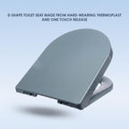 AQUALONA® Premium Thermoplastic Toilet Seat Soft Close Hardwearing Seat with Two Button Hinge Release D Shaped Easy to Clean Simple Installation Top and Bottom Fittings (Blue - D Shape)