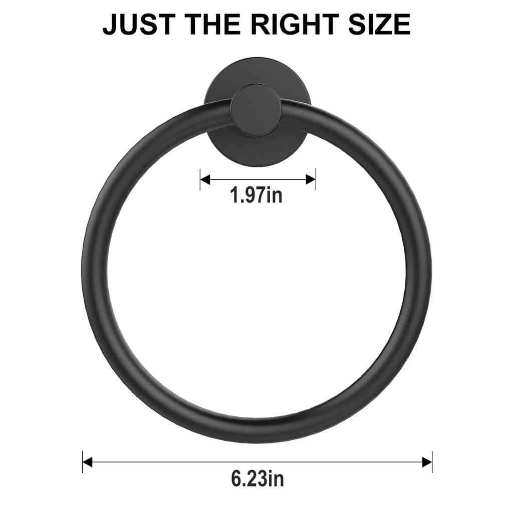 SetSail Towel Holder for Bathroom Wall Matte Black Towel Ring