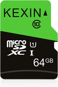 KEXIN Micro SD Card 64GB, MicroSDXC Memory Card UHS-3 Up to 85MB/s Read 30MB/s Write, Class 10 C10 U3 TF Card for Camera, Smartphone, Security System, Drone, Tablet (Black Green)