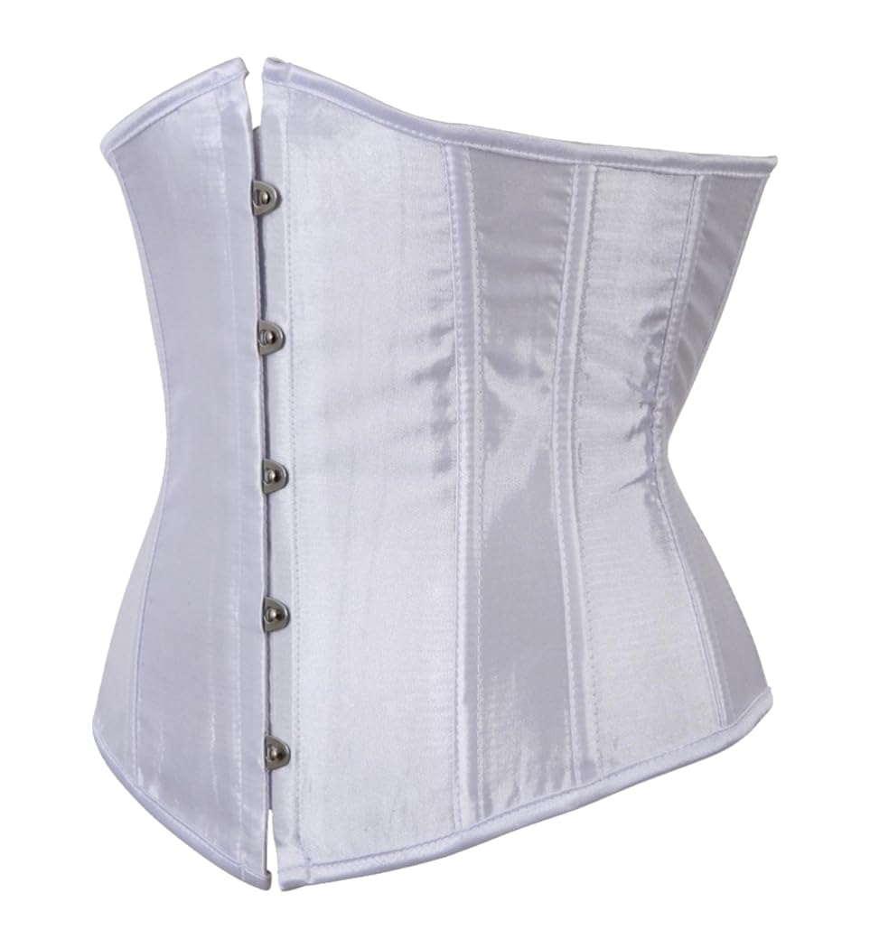 Kelvry Women's Satin Waist Cincher Lace up Boned Bustier Underbust Corset