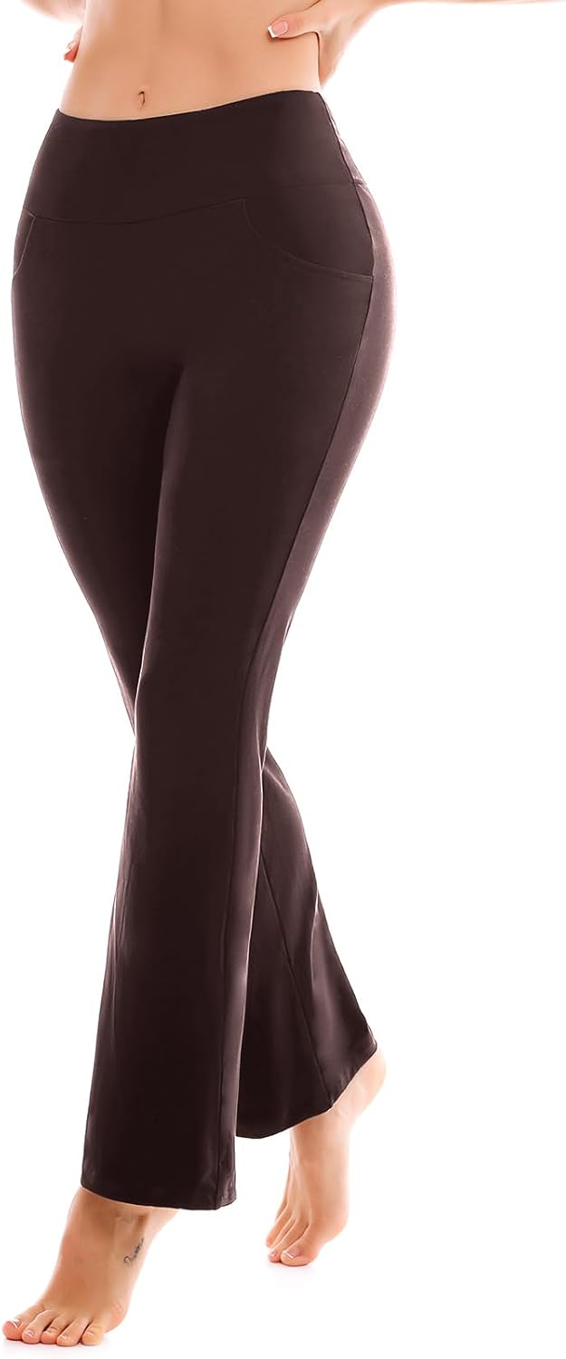 SINOPHANT Yoga Pants for Women Flared Leggings High Waisted Bootcut Trousers Womens Gym Wide Leg Workout Stretchy