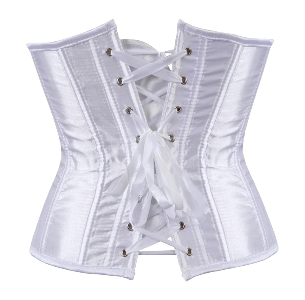 Kelvry Women's Satin Waist Cincher Lace up Boned Bustier Underbust Corset
