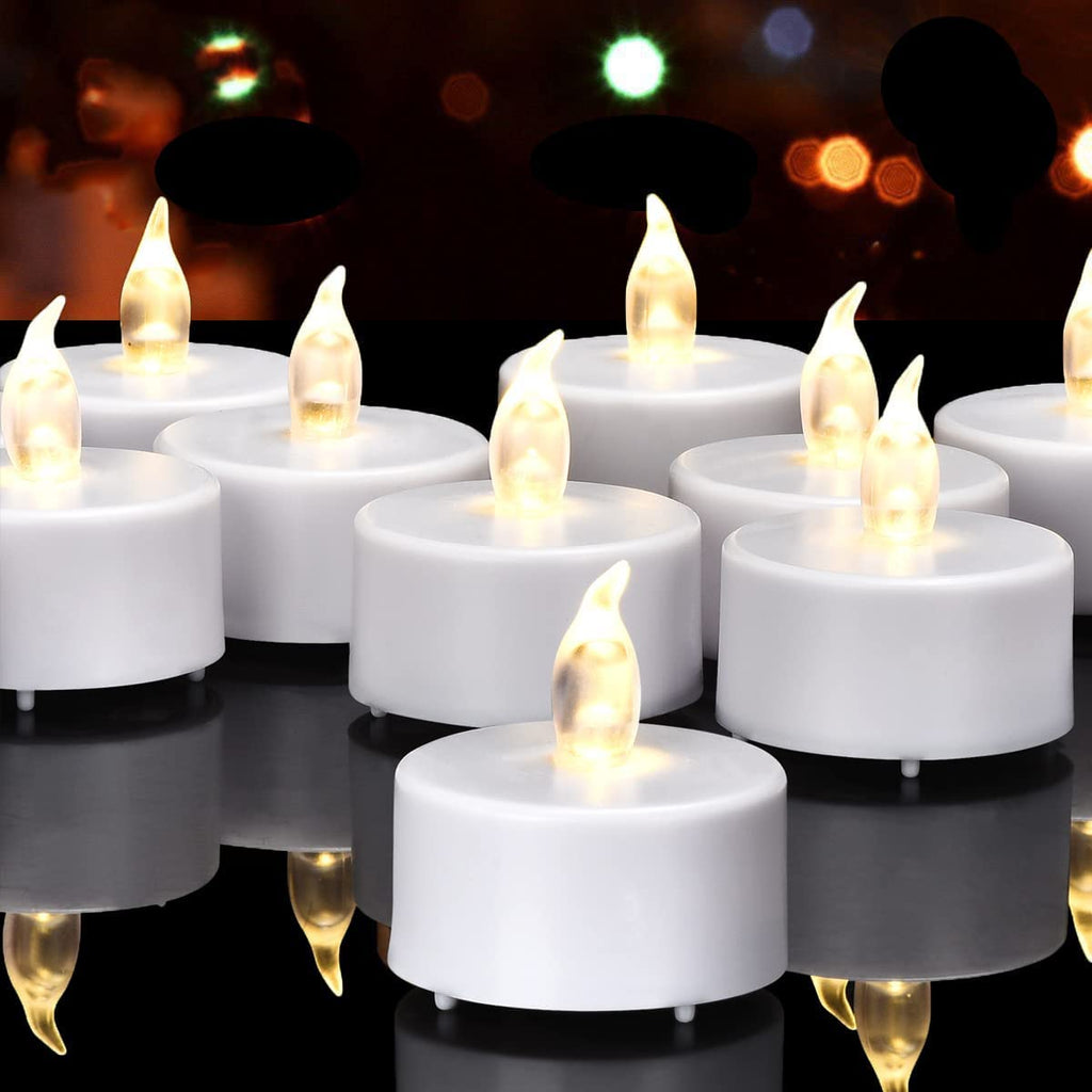 Battery Operated LED Tea Lights Flameless Flickering Candles 50PACK Blue