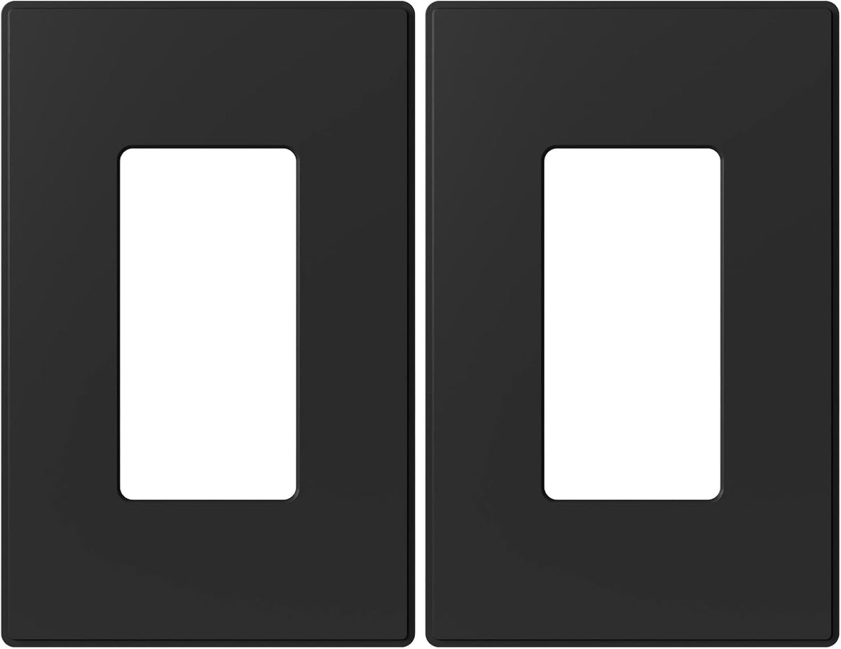 ELEGRP 2-Gang Screwless Decorative Wall Plates, Mid-Size 4.88" height x 4.94" length Unbreakable Thermoplastic Faceplate Cover for Decorator Receptacle Outlet & Switch, UL Listed (5 Pack, Matte White)