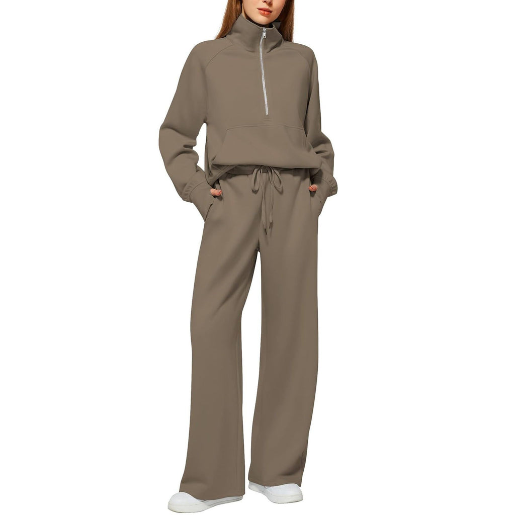 Lounge Wear Sets For Women Uk Women'S Fashion Tracksuit Full Set Comfort Long Sleeve Activewear Fall Outfits Gym Set 2 Piece Ladies Sweatshirts Sweatpants Zip Coat Tops Trousers Sets Clothing