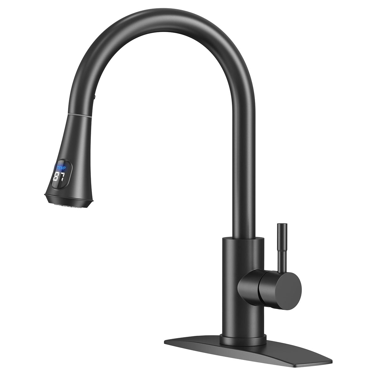 FORIOUS Kitchen Faucet with Cup Washer, Pull Down Sprayer, Brushed Nickel