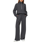 Lounge Wear Sets For Women Uk Women'S Fashion Tracksuit Full Set Comfort Long Sleeve Activewear Fall Outfits Gym Set 2 Piece Ladies Sweatshirts Sweatpants Zip Coat Tops Trousers Sets Clothing