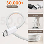2m USB C to USB C Cable for IPhone 18/17/16/15,Fast Charger USB C for IPhone 17 Air/17e/16 Pro Max/15 Plus/16E/Duo, Long Charging Lead for iPad Pro 10/11th,Google Pixel 11/10/9/8,Samsung Galaxy Z Fold