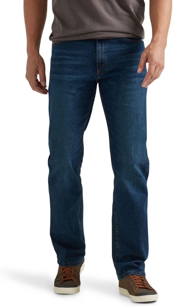 Wrangler - Mens Jeans - Regular Straight Fit - Authentics - Dark Stonewash