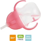 Munchkin Click Lock Tip & Sip Straw Cup Set| Baby & Toddler Sippy Cups with Straw| BPA Free Non Spill Cup| Dishwasher Safe Baby Straw Cup| Weighted Straw Childrens Cups| 7oz/207ml| 2 Pack| Pink/Purple