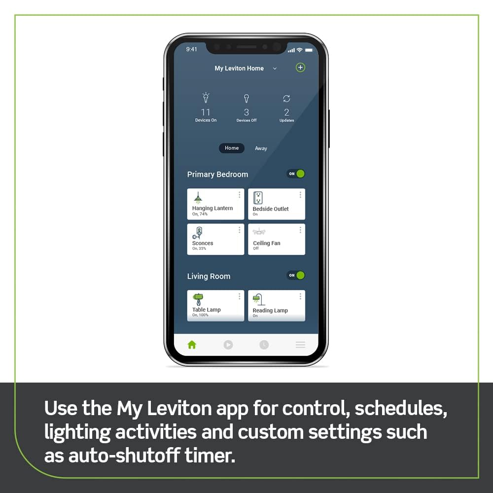 Leviton Decora Smart Switch, Wi-Fi, D315S-1RW, White