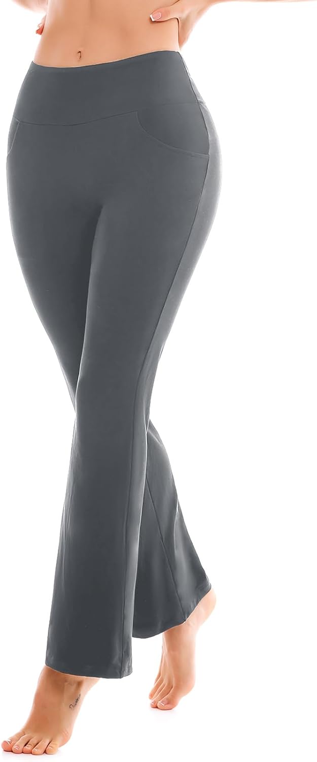 SINOPHANT Yoga Pants for Women Flared Leggings High Waisted Bootcut Trousers Womens Gym Wide Leg Workout Stretchy