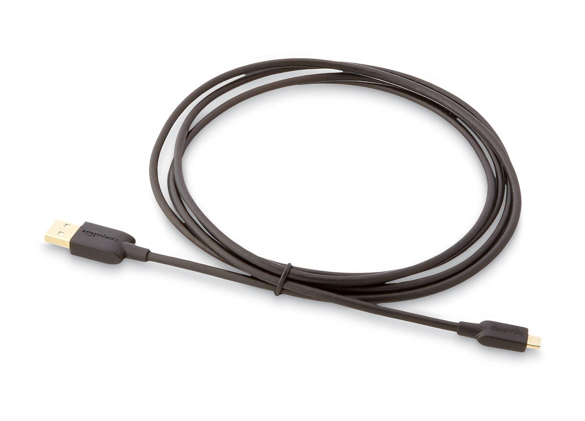Amazon Basics 5-Pack Micro USB Cable, USB 2.0, 3 m, Black