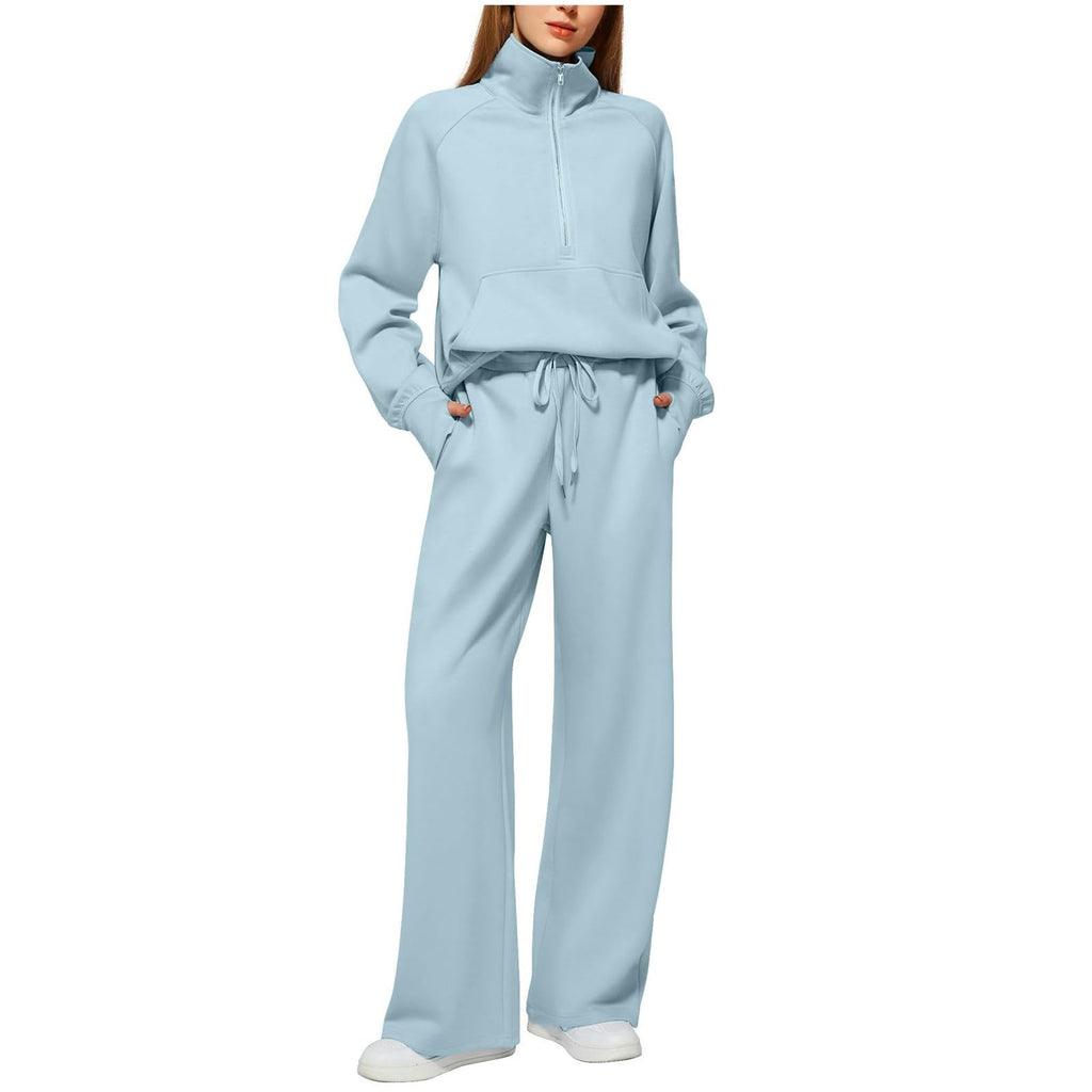 Lounge Wear Sets For Women Uk Women'S Fashion Tracksuit Full Set Comfort Long Sleeve Activewear Fall Outfits Gym Set 2 Piece Ladies Sweatshirts Sweatpants Zip Coat Tops Trousers Sets Clothing