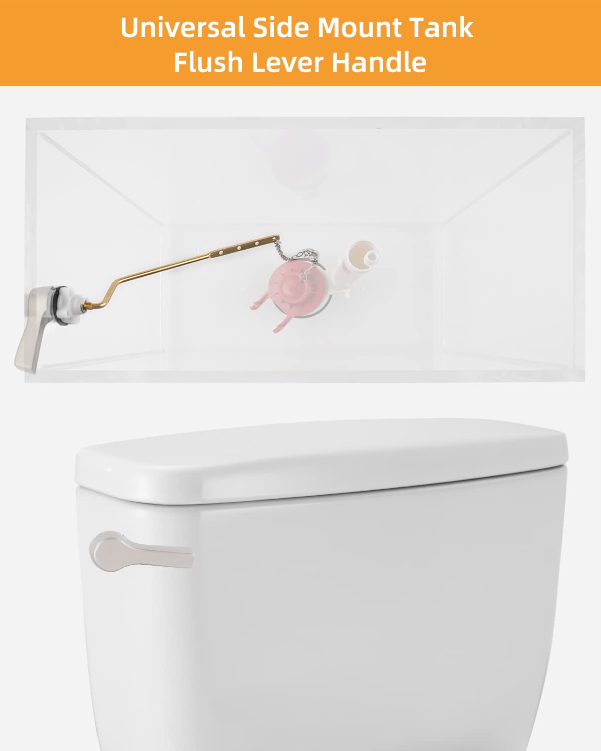 Hibbent Universal Metal Front Mount Toilet Handle Replacement Kit