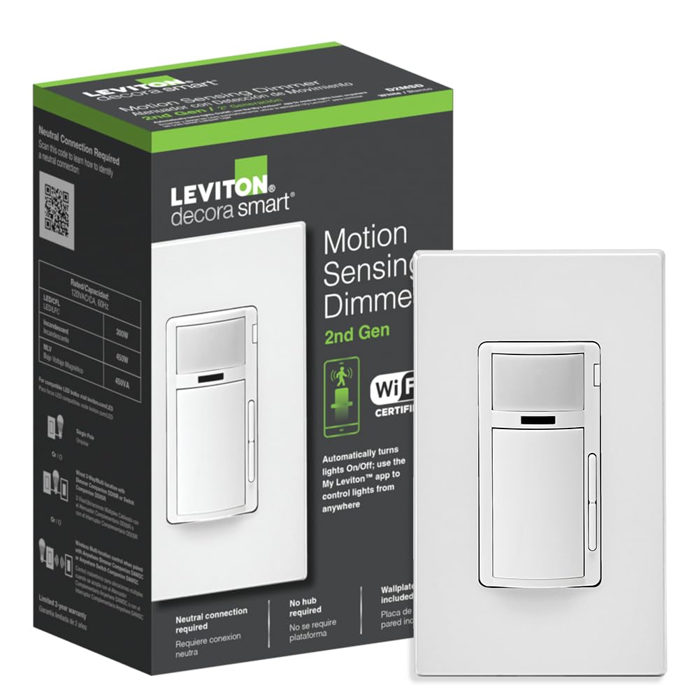Leviton Decora Smart Switch, Wi-Fi, D315S-1RW, White