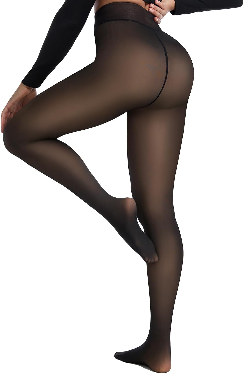 Fleece Lined Tights Leggings for Women, 230g Thick Thermal Tights