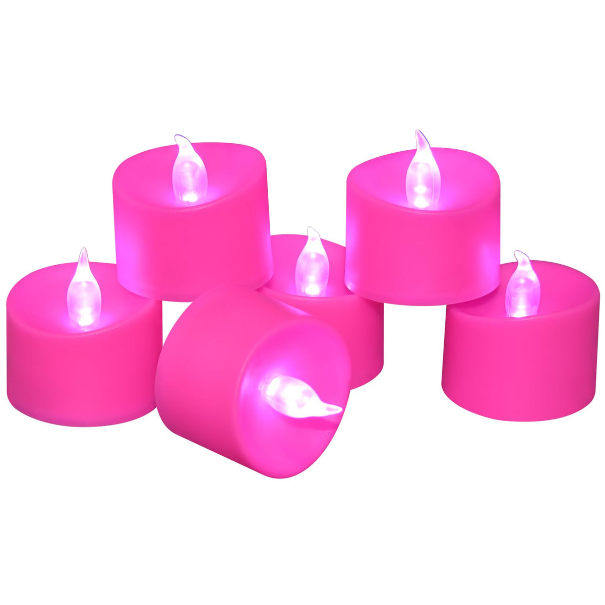 100 Pack Flickering LED Tea Lights, Last 100H+, Warm White Light