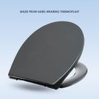 AQUALONA® Premium Thermoplastic Toilet Seat Soft Close Hardwearing Seat with Two Button Hinge Release D Shaped Easy to Clean Simple Installation Top and Bottom Fittings (Blue - D Shape)