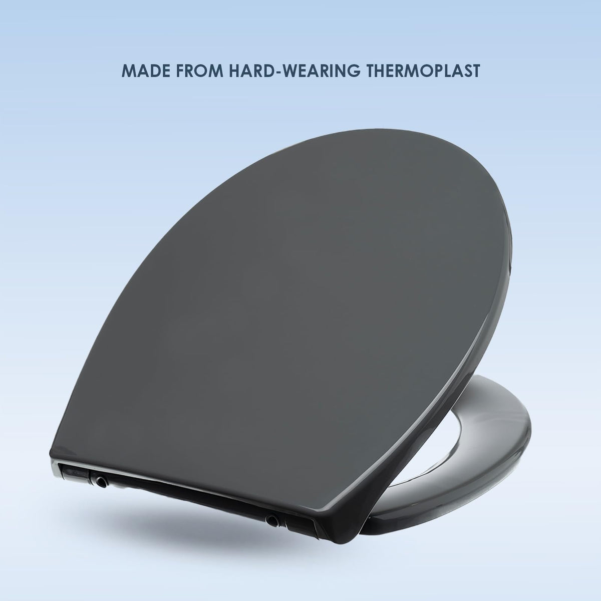 AQUALONA® Premium Thermoplastic Toilet Seat Soft Close Hardwearing Seat with Two Button Hinge Release D Shaped Easy to Clean Simple Installation Top and Bottom Fittings (Blue - D Shape)
