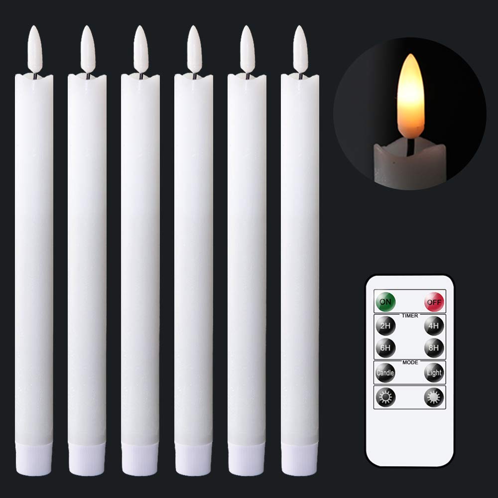 GenSwin Christmas Tree Flameless Taper Candles candlesticks Remote Timer