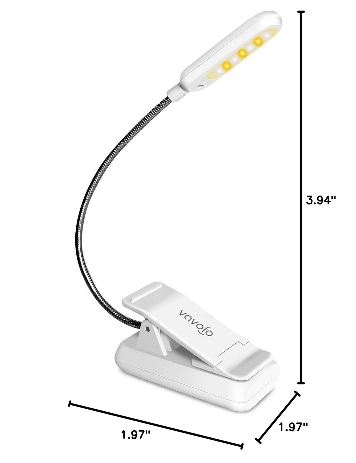VAVOFO Rechargeable Reading Light, Clip on Book Light for Reading in Bed