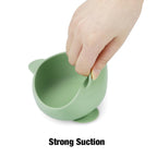 PandaEar 3 Pack Baby Suction Bowls with 3 Spoons, Stay Put Silicone Food Bowl Babies Led Weaning Supplies for Kids Toddlers, BPA-Free (Linen Brown Tan)