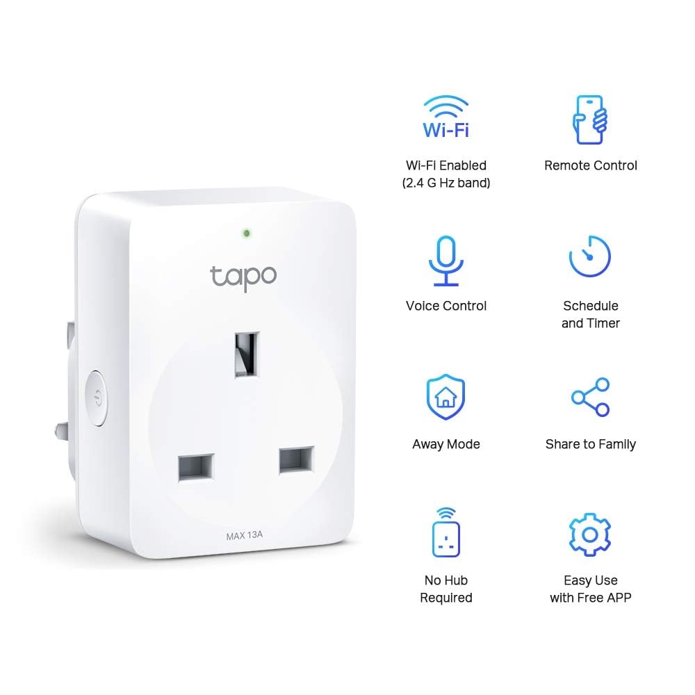 Tapo P100(1-pack) Smart Plug, Mini WiFi Plug Works with Alexa & Google