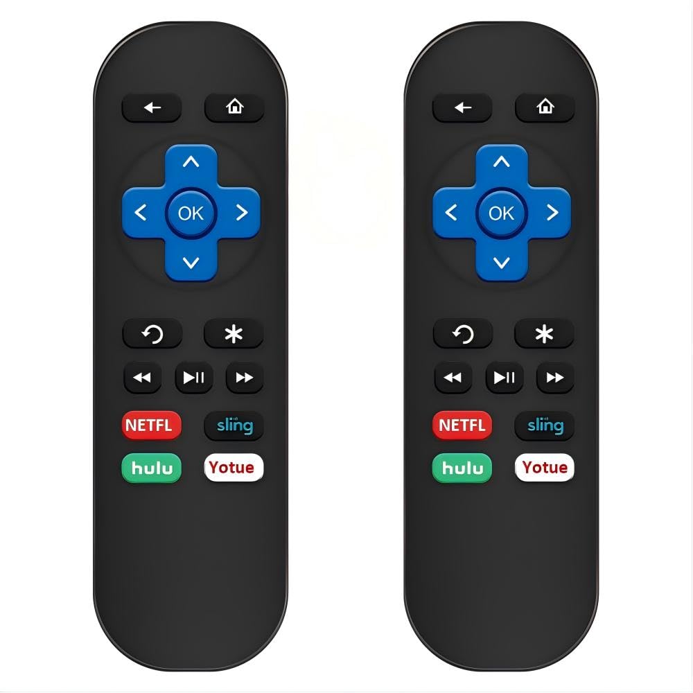Gvirtue 【Pack of 2】Replacement Remote Control Compatible with Roku Box Model: Roku 1, Roku 2(HD, XD, XS), Roku 3, Roku LT, HD, XD, XDS, Roku N1, Roku Express, Roku Express+