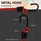 ANSIO Bungee Cords with Hooks, UV-Resistant Bungee Straps, 12 Pack Assorted