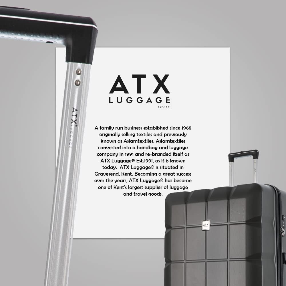 ATX Luggage Extra Large Suitcase Super Lightweight Durable ABS Hard Shell Suitcase with 4 Wheels and Built-in TSA Lock (Black, 32 Inches,132 Liter)