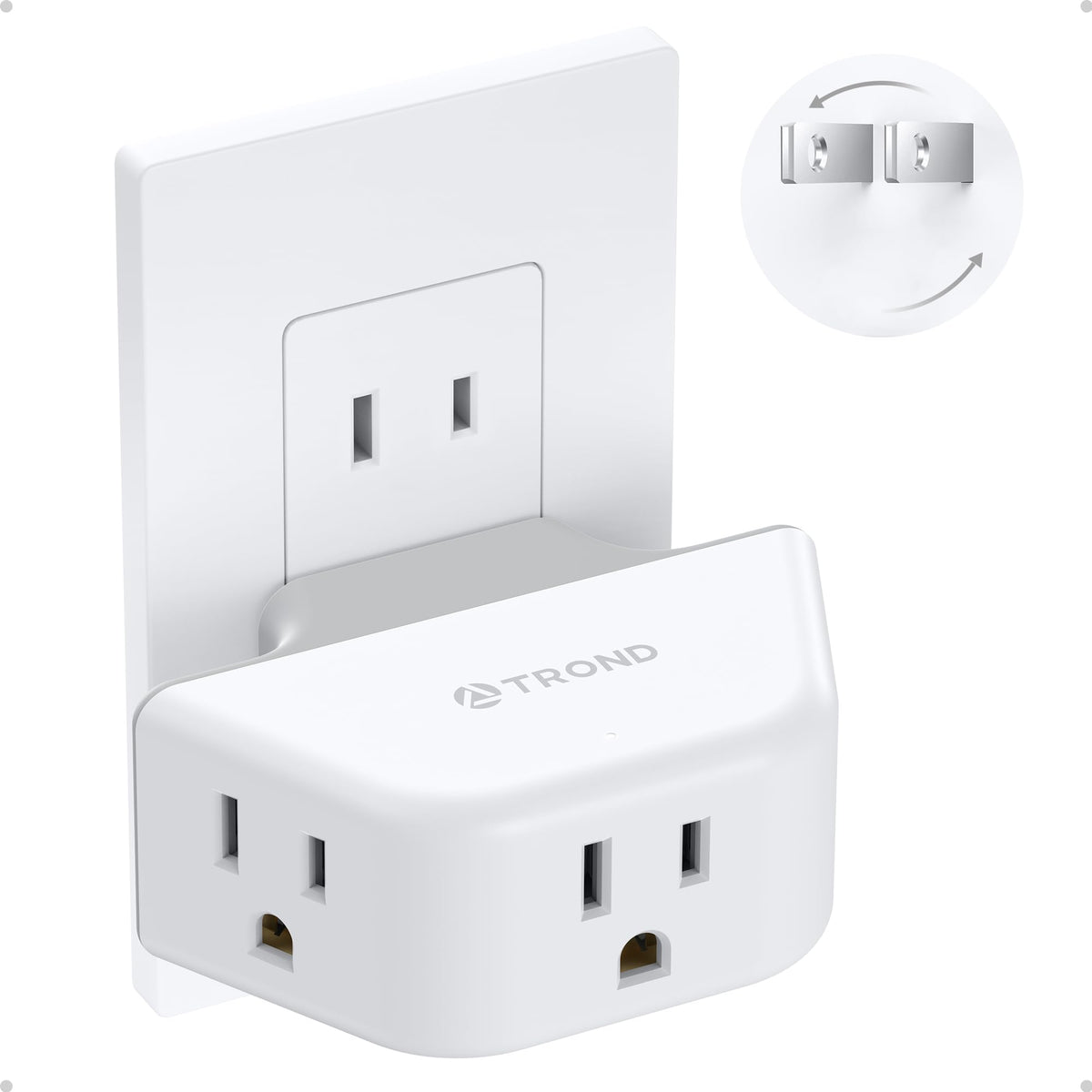 TROND Multi Plug Outlet Extender with USB, 2 Pack Plug Splitter
