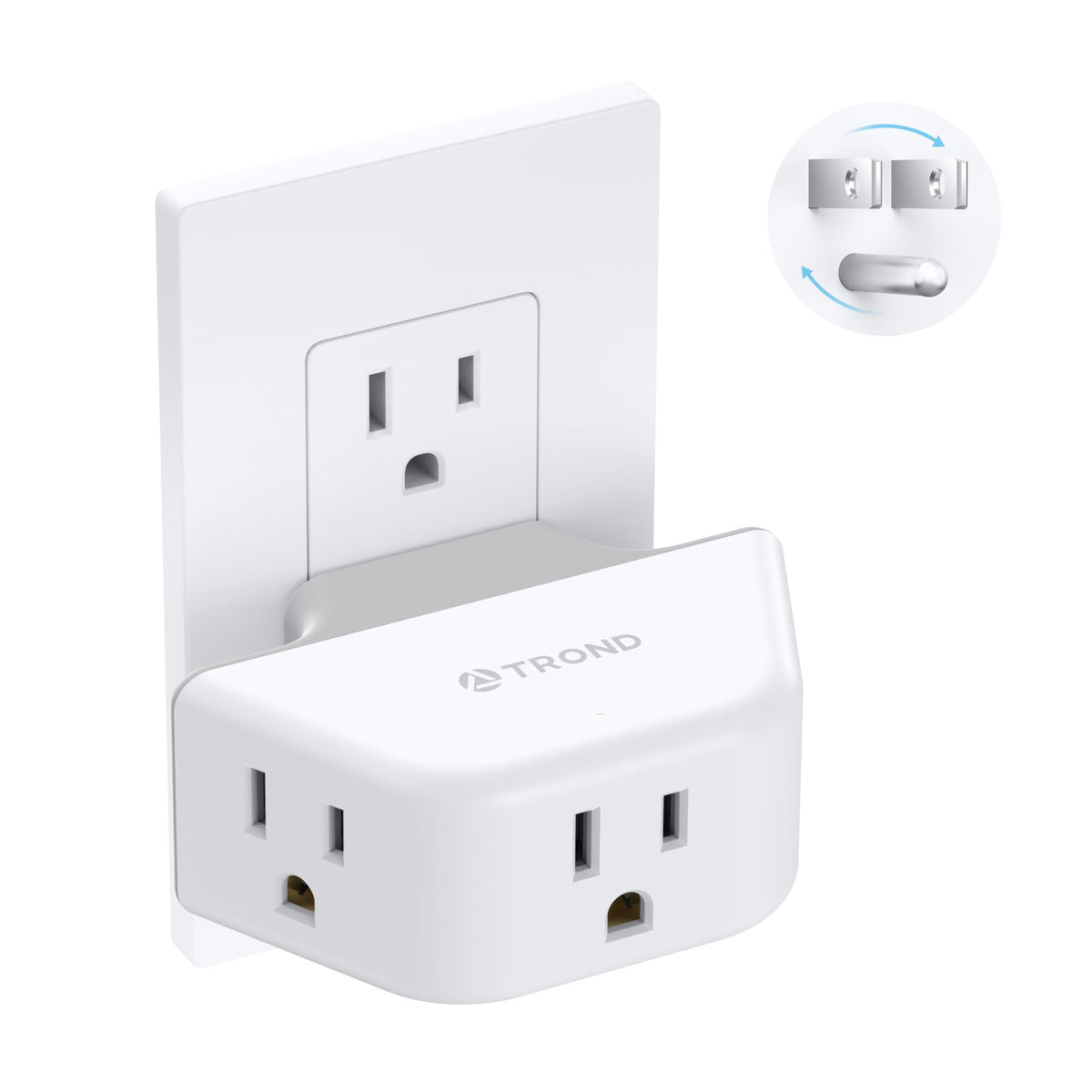 TROND Multi Plug Outlet Extender with USB, 2 Pack Plug Splitter