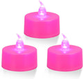 KOABY 24 Pack Pink Light Flameless Tea Lights, Pink Base, Last 100H