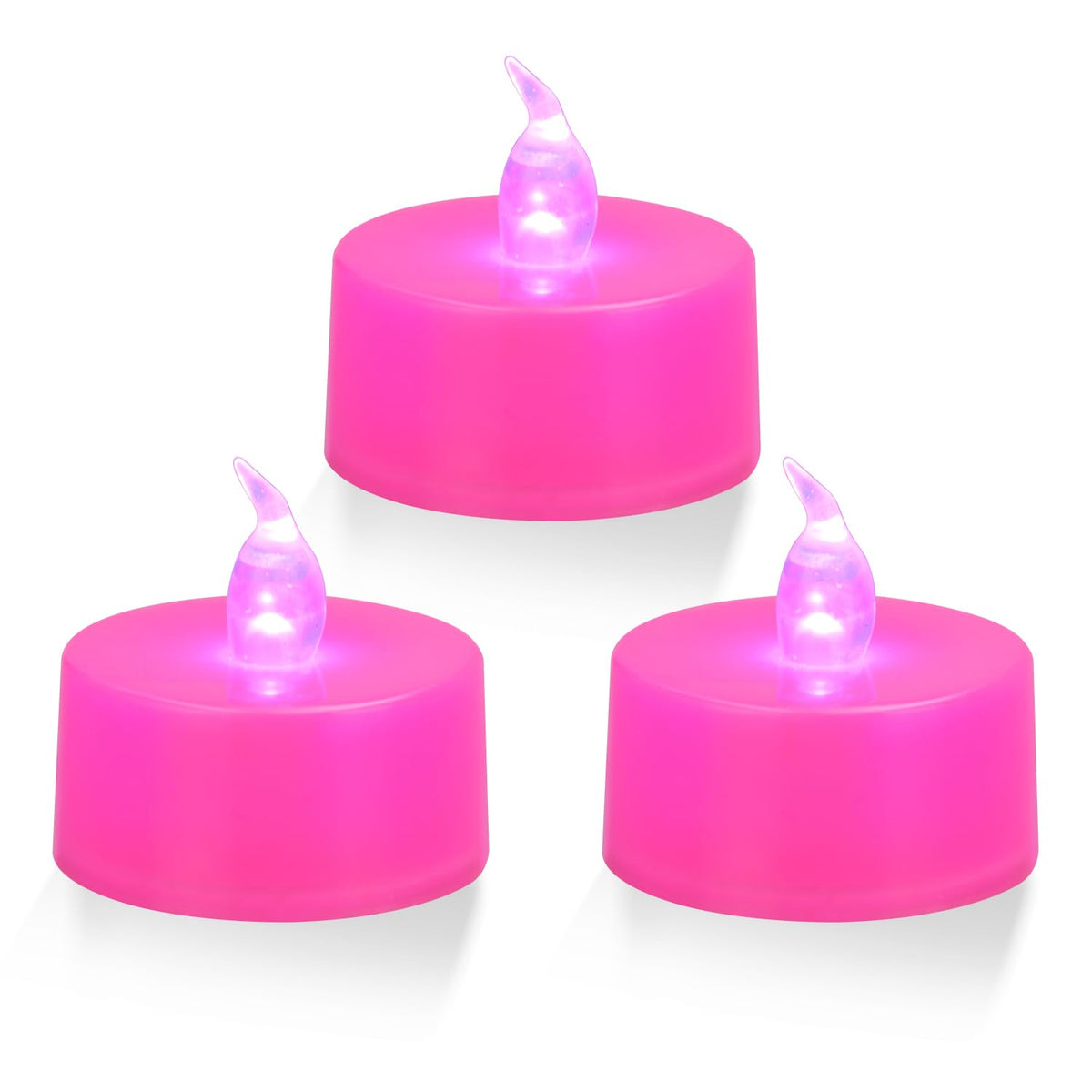 KOABY 24 Pack Pink Light Flameless Tea Lights, Pink Base, Last 100H
