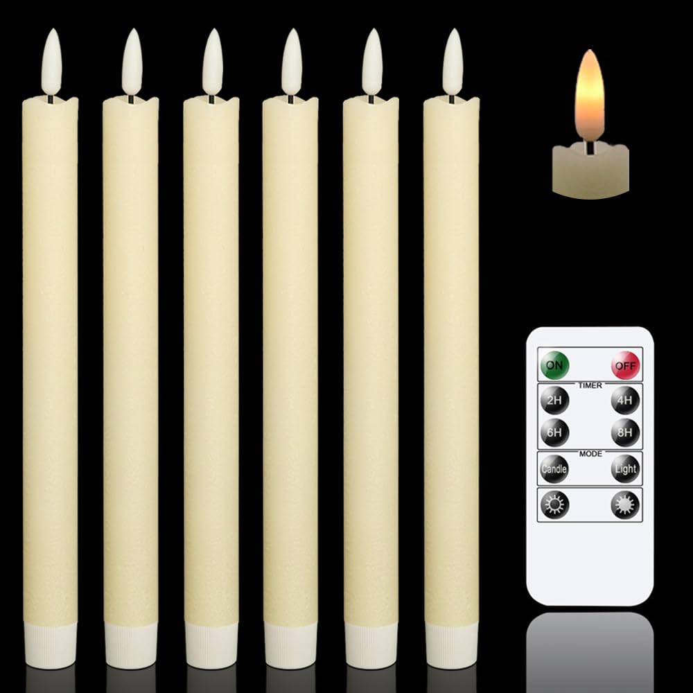 GenSwin Christmas Tree Flameless Taper Candles candlesticks Remote Timer
