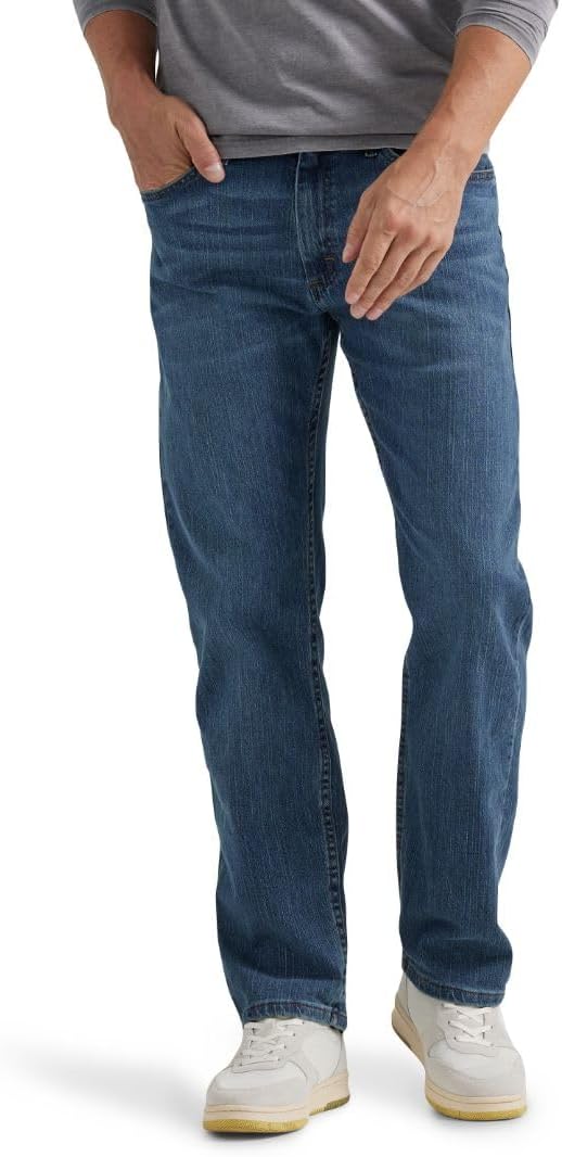Wrangler - Mens Jeans - Regular Straight Fit - Authentics - Dark Stonewash