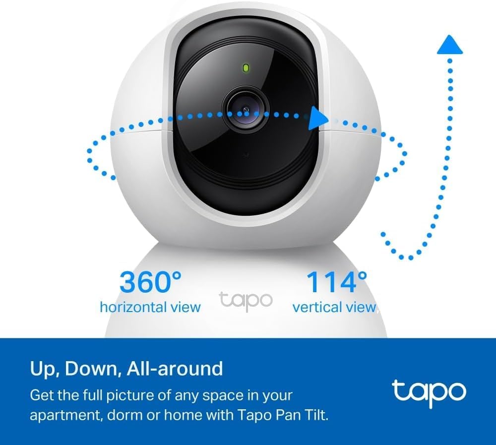 Tapo C210P2 2K 3MP Pan/Tilt Indoor Security Camera Set, Pet Camera