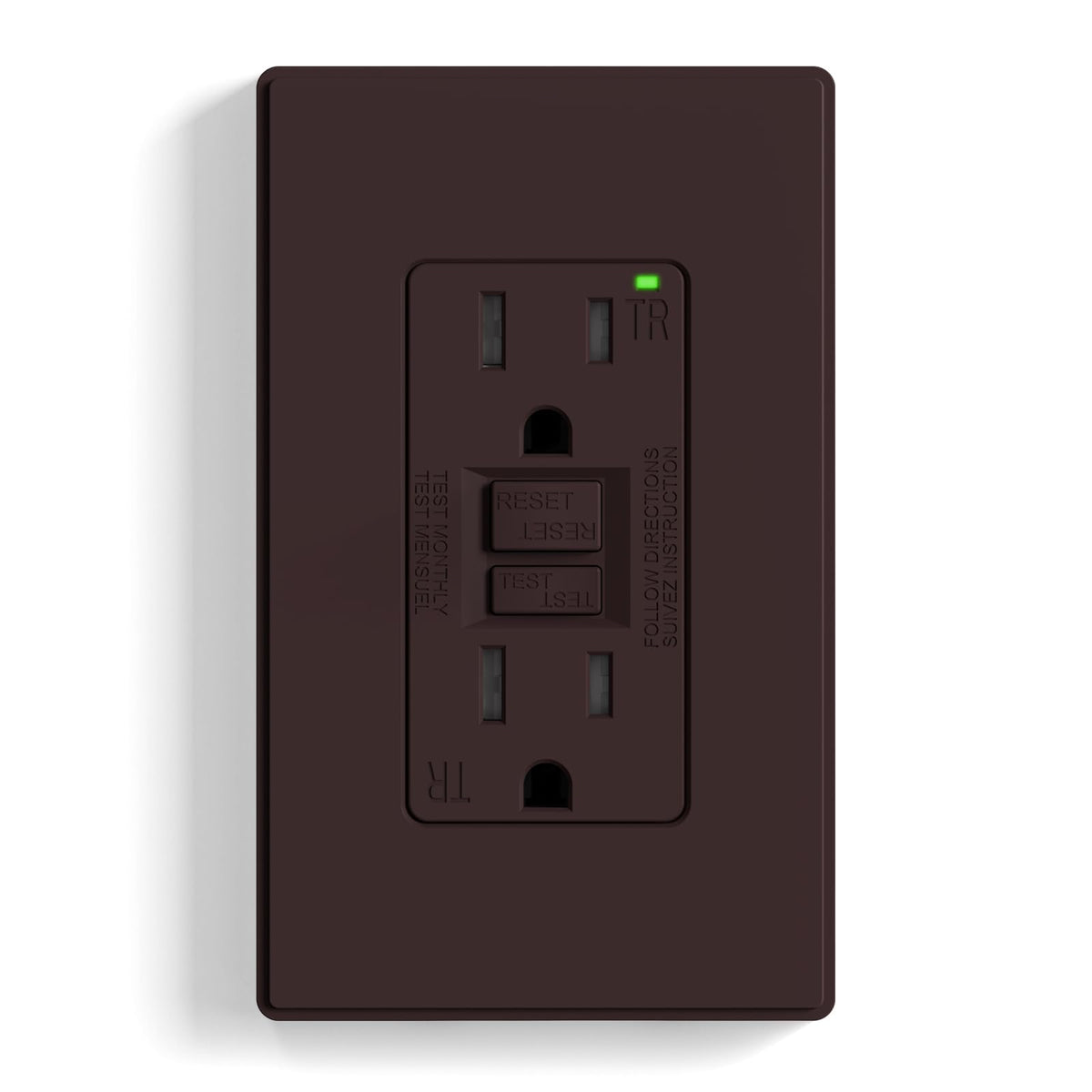 ELEGRP GFCI Outlet 20 Amp, Self-Test GFI Electrical Outlet with Thinner Design, TR Tamper Resistant GFCI Receptacle, Ground Fault Circuit Interrupters with Wall Plate, UL Listed, Light Almond, 1 Pack