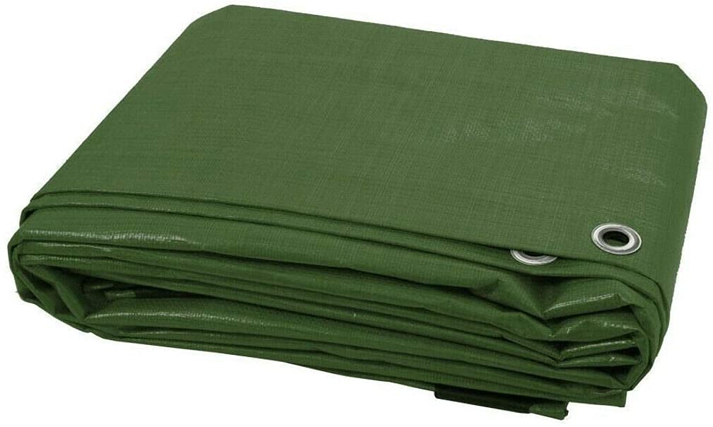 3 x 4 m Green Tarpaulin Waterproof Heavy Duty Tarp Sheet Cover, Groundsheet - Waterproof, Weatherproof, Frost-Resistant, UV Protection, Universal, Multipurpose, Reinforced Eyelets