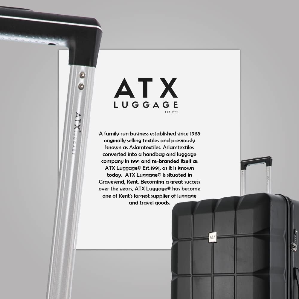 ATX Luggage Extra Large Suitcase Super Lightweight Durable ABS Hard Shell Suitcase with 4 Wheels and Built-in TSA Lock (Black, 32 Inches,132 Liter)