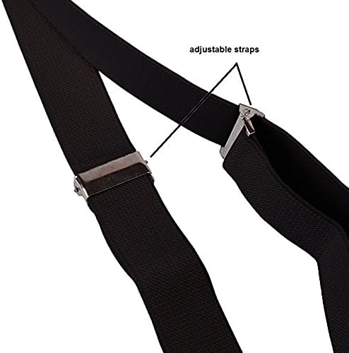 Boolavard Braces/Suspenders One Size Fully Adjustable Y Shaped With Strong Clips