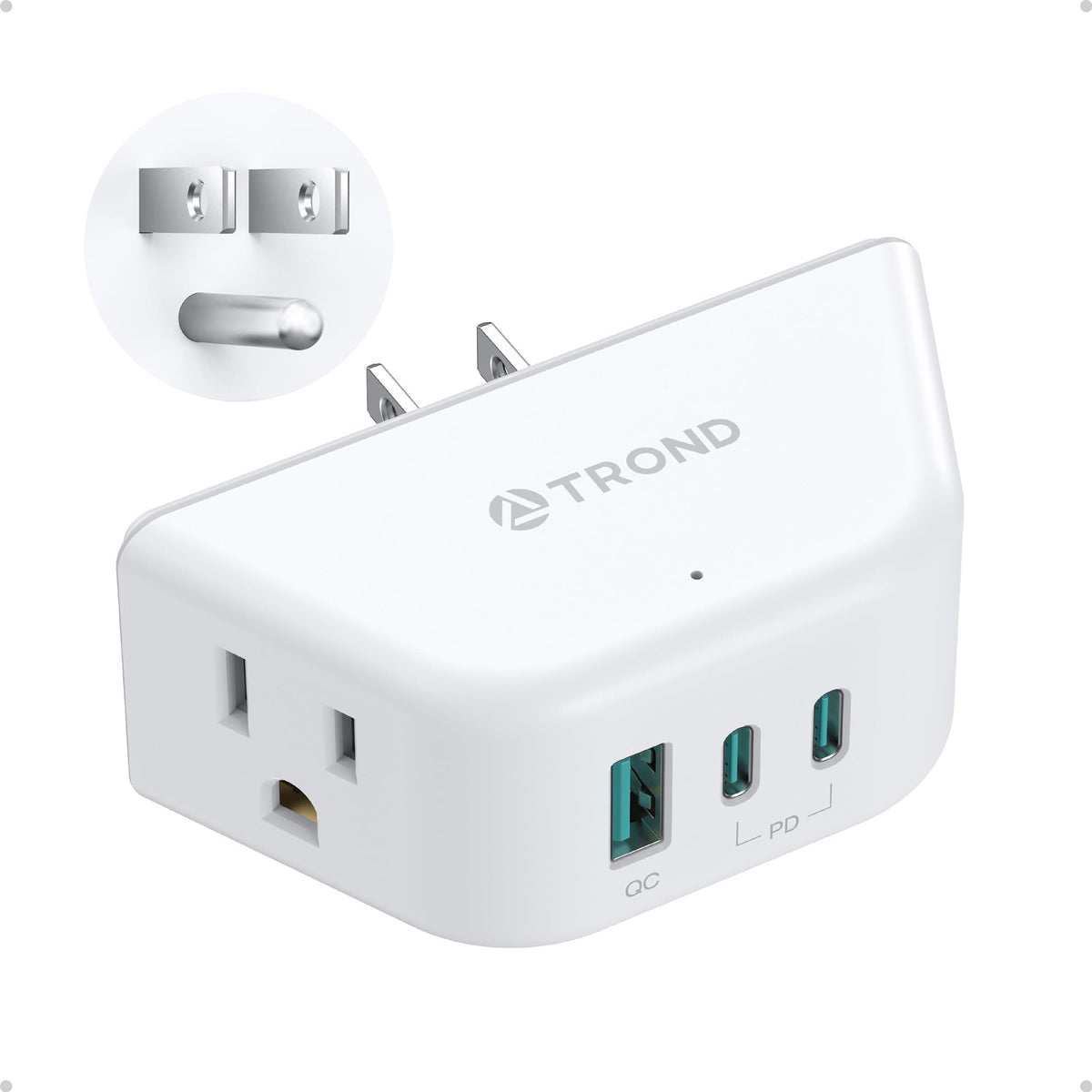 TROND Multi Plug Outlet Extender with USB, 2 Pack Plug Splitter