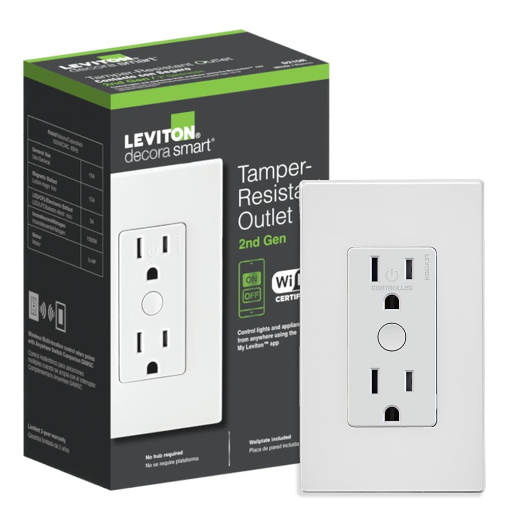 Leviton Decora Smart Switch, Wi-Fi, D315S-1RW, White