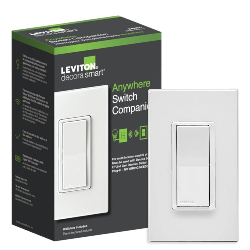 Leviton Decora Smart Switch, Wi-Fi, D315S-1RW, White